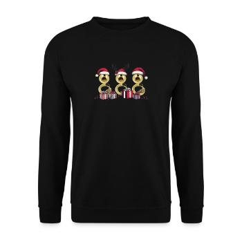 Sousaphon Weihnachten Orchester Blaskapelle - Unisex Pullover - Schwarz - Vorne - Alina (178cm) & Michal (187cm)