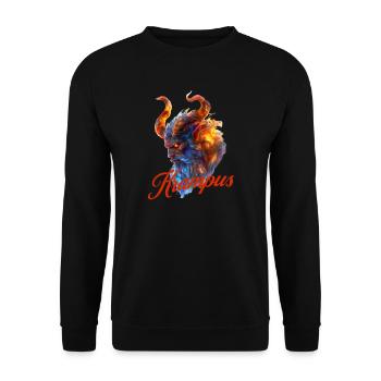 Wilder Krampus - Unisex Pullover - Schwarz - Vorne - Alina (178cm) & Michal (187cm)