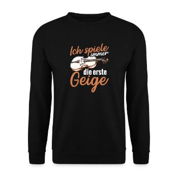 Ich Spiele Immer Die Erste Geige - Unisex Pullover - Schwarz - Vorne - Alina (178cm) & Michal (187cm)