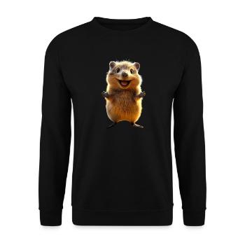 Quokka Be Quokka Happy Australia Smile Quokkas - Unisex Sweatshirt - black - Front - Alina (178cm) & Michal (187cm)