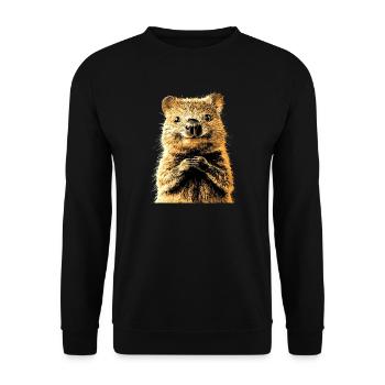 Quokka Be Quokka Happy Australia Smile Quokkas - Unisex Sweatshirt - black - Front - Alina (178cm) & Michal (187cm)