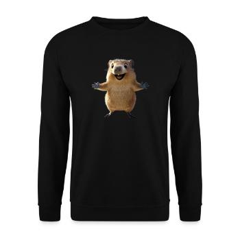 Quokka Be Quokka Happy Australia Smile Quokkas - Unisex Sweatshirt - black - Front - Alina (178cm) & Michal (187cm)