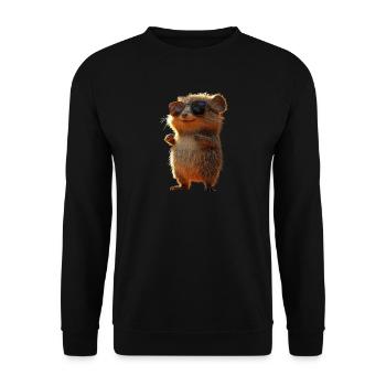 Quokka Be Quokka Happy Australia Smile Quokkas - Unisex Sweatshirt - black - Front - Alina (178cm) & Michal (187cm)