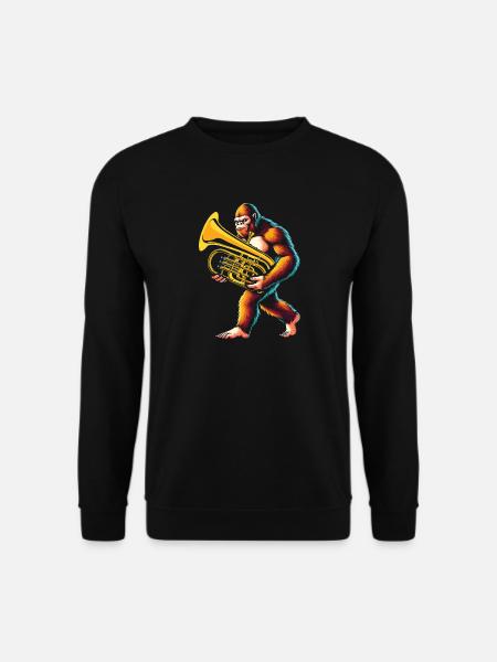 Yeti Gorilla with Euphonium - Unisex Sweatshirt - black