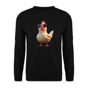 Chicken Chicken Hen Farm Farmer Cute Chickens - Unisex Sweatshirt - black - Front - Alina (178cm) & Michal (187cm)