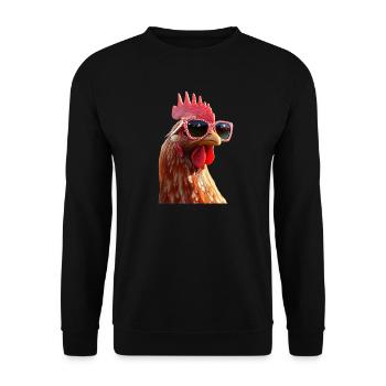 Chicken Chicken Hen Farm Farmer Cute Chickens - Unisex Sweatshirt - black - Front - Alina (178cm) & Michal (187cm)