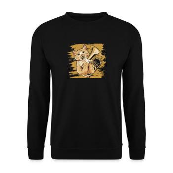 Euphonium jouant chat dans le style rétro - Sweat-shirt Unisexe - noir - Devant - Alina (178cm) & Michal (187cm)