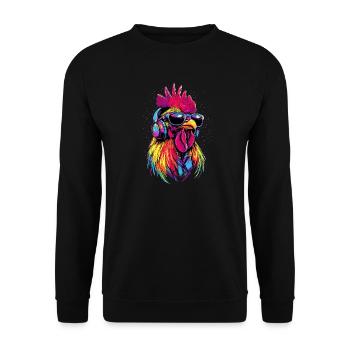 Coq Poulet Papa Poulailler Papa Poulet fermier Poulets - Sweat-shirt Unisexe - noir - Devant - Alina (178cm) & Michal (187cm)
