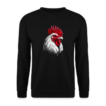 Coq Poulet Papa Poulailler Papa Poulet fermier Poulets - Sweat-shirt Unisexe - noir - Devant - Alina (178cm) & Michal (187cm)