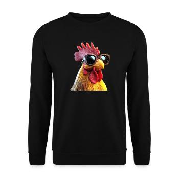 Coq Poulet Papa Poulailler Papa Poulet fermier Poulets - Sweat-shirt Unisexe - noir - Devant - Alina (178cm) & Michal (187cm)