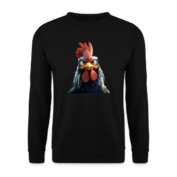 Coq Poulet Papa Poulailler Papa Poulet fermier Poulets - Sweat-shirt Unisexe - noir - Devant - Alina (178cm) & Michal (187cm)