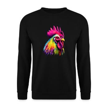 Coq Poulet Papa Poulailler Papa Poulet fermier Poulets - Sweat-shirt Unisexe - noir - Devant - Alina (178cm) & Michal (187cm)