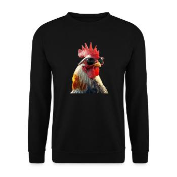 Coq Poulet Papa Poulailler Papa Poulet fermier Poulets - Sweat-shirt Unisexe - noir - Devant - Alina (178cm) & Michal (187cm)