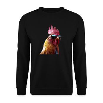 Coq Poulet Papa Poulailler Papa Poulet fermier Poulets - Sweat-shirt Unisexe - noir - Devant - Alina (178cm) & Michal (187cm)