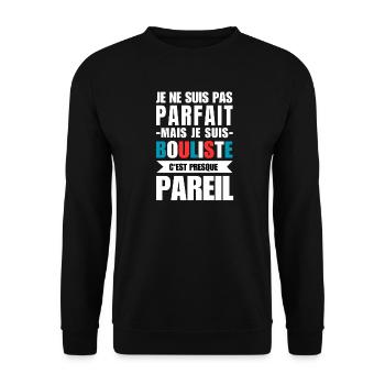 I'm not perfect, but I'm a bowler. - Unisex Sweatshirt - black - Front - Alina (178cm) & Michal (187cm)