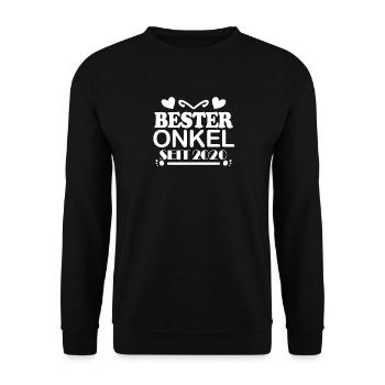 Bester Onkel seit 2020 - Unisex Pullover - Schwarz - Vorne - Alina (178cm) & Michal (187cm)