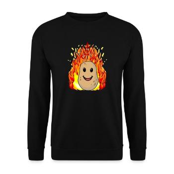 Gemüse Kartoffel Kartoffeln feurig heiß - Unisex Pullover - Schwarz - Vorne - Alina (178cm) & Michal (187cm)