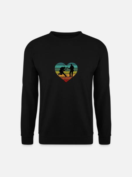 Electric Guitar Bass Heart Retro Silhouette - Unisex Sweatshirt - black