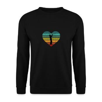 Tromboniste Silhouette Trombone Retro Coeur - Sweat-shirt Unisexe - noir - Devant - Alina (178cm) & Michal (187cm)
