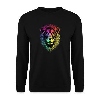 Lion Grand Chat Crinière de Lion Les Lions Amour Lions Sauvages - Sweat-shirt Unisexe - noir - Devant - Alina (178cm) & Michal (187cm)