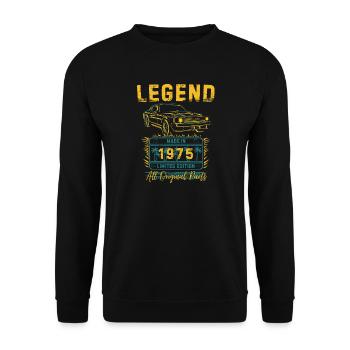 Legende aus dem Jahr 1975 - Unisex Pullover - Schwarz - Vorne - Alina (178cm) & Michal (187cm)