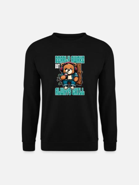 Bearly Awake - Funny Bear Design - Unisex Sweatshirt - black