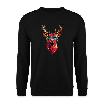Deer, Antlers, Hunting, Deer, Reindeer, Red Deer, Hunter - Unisex Sweatshirt - black - Front - Alina (178cm) & Michal (187cm)