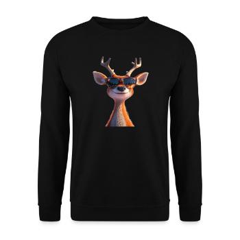 Deer, Antlers, Hunting, Deer, Reindeer, Red Deer, Hunter - Unisex Sweatshirt - black - Front - Alina (178cm) & Michal (187cm)