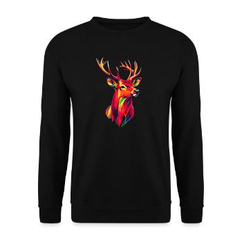 Deer, Antlers, Hunting, Deer, Reindeer, Red Deer, Hunter - Unisex Sweatshirt - black - Front - Alina (178cm) & Michal (187cm)