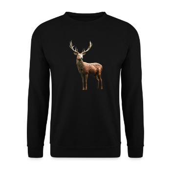 Deer, Antlers, Hunting, Deer, Reindeer, Red Deer, Hunter - Unisex Sweatshirt - black - Front - Alina (178cm) & Michal (187cm)