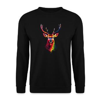 Deer, Antlers, Hunting, Deer, Reindeer, Red Deer, Hunter - Unisex Sweatshirt - black - Front - Alina (178cm) & Michal (187cm)