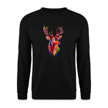 Deer, Antlers, Hunting, Deer, Reindeer, Red Deer, Hunter - Unisex Sweatshirt - black - Front - Alina (178cm) & Michal (187cm)