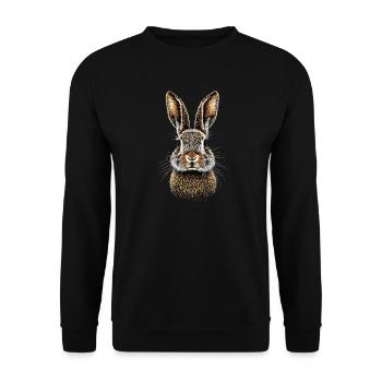 Hase Kaninchen Liebhaber Feldhase Bunny Süße Hasen - Unisex Pullover - Schwarz - Vorne - Alina (178cm) & Michal (187cm)