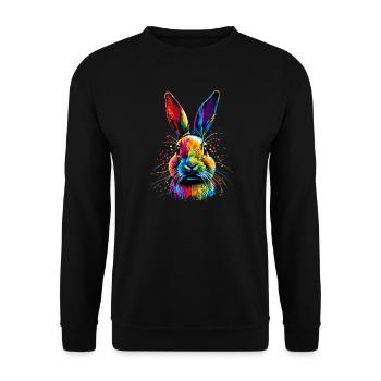 Hase Kaninchen Liebhaber Feldhase Bunny Süße Hasen - Unisex Pullover - Schwarz - Vorne - Alina (178cm) & Michal (187cm)
