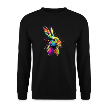 Hase Kaninchen Liebhaber Feldhase Bunny Süße Hasen - Unisex Pullover - Schwarz - Vorne - Alina (178cm) & Michal (187cm)