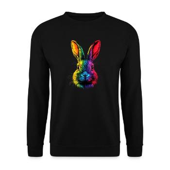 Hase Kaninchen Liebhaber Feldhase Bunny Süße Hasen - Unisex Pullover - Schwarz - Vorne - Alina (178cm) & Michal (187cm)