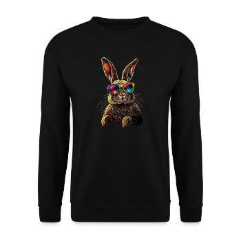 Hase Kaninchen Liebhaber Feldhase Bunny Süße Hasen - Unisex Pullover - Schwarz - Vorne - Alina (178cm) & Michal (187cm)