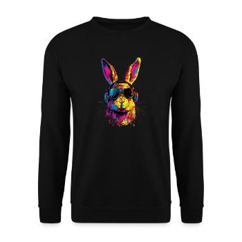Hase Kaninchen Liebhaber Feldhase Bunny Süße Hasen - Unisex Pullover - Schwarz - Vorne - Alina (178cm) & Michal (187cm)