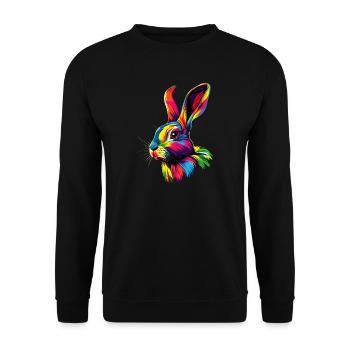 Hase Kaninchen Liebhaber Feldhase Bunny Süße Hasen - Unisex Pullover - Schwarz - Vorne - Alina (178cm) & Michal (187cm)