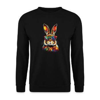 Hase Kaninchen Liebhaber Feldhase Bunny Süße Hasen - Unisex Pullover - Schwarz - Vorne - Alina (178cm) & Michal (187cm)