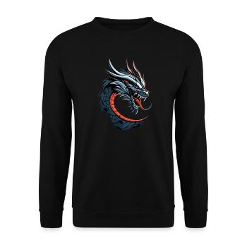 Dragon Mythical Creature Dragon Lover Fire Dragon - Unisex Sweatshirt - black - Front - Alina (178cm) & Michal (187cm)