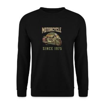 Legendary 1975 – Vintage Motorcycle Design - Unisex Sweatshirt - black - Front - Alina (178cm) & Michal (187cm)
