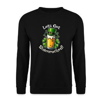 Let’s Get Shamrocked – Lustiges St. Patrick’s Day - Unisex Pullover - Schwarz - Vorne - Alina (178cm) & Michal (187cm)