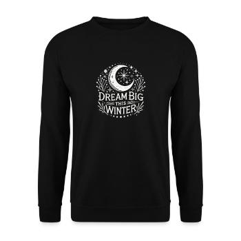 Dream Big This Winter - Unisex Pullover - Schwarz - Vorne - Alina (178cm) & Michal (187cm)