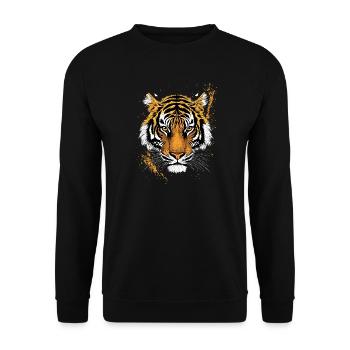 Tiger Raubkatze Wildnis Tiger Katzen Süßer Tiger - Unisex Pullover - Schwarz - Vorne - Alina (178cm) & Michal (187cm)