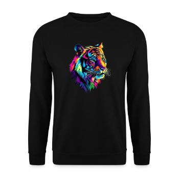 Tiger Raubkatze Wildnis Tiger Katzen Süßer Tiger - Unisex Pullover - Schwarz - Vorne - Alina (178cm) & Michal (187cm)