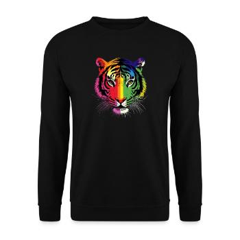Tiger Raubkatze Wildnis Tiger Katzen Süßer Tiger - Unisex Pullover - Schwarz - Vorne - Alina (178cm) & Michal (187cm)