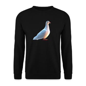 Taube Weiß Stadttaube Ringeltaube Weiße Tauben - Unisex Pullover - Schwarz - Vorne - Alina (178cm) & Michal (187cm)