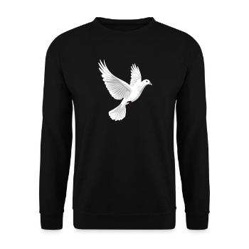 Taube Weiß Frieden Peace Ringeltaube Weiße Tauben - Unisex Pullover - Schwarz - Vorne - Alina (178cm) & Michal (187cm)