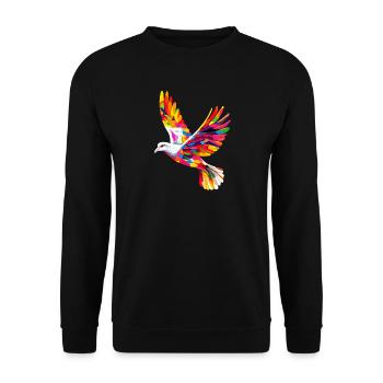Colombe Blanche Paix Paix Bois Colombe Colombes Blanches - Sweat-shirt Unisexe - noir - Devant - Alina (178cm) & Michal (187cm)